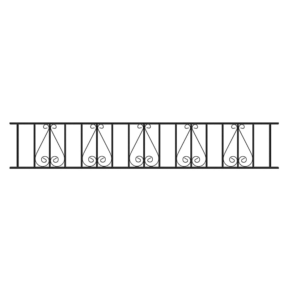 Burbage Iron Craft Stirling Metal Railing Panel 1830mm GAP x 403mm High Zinc & Powder ST06ZP