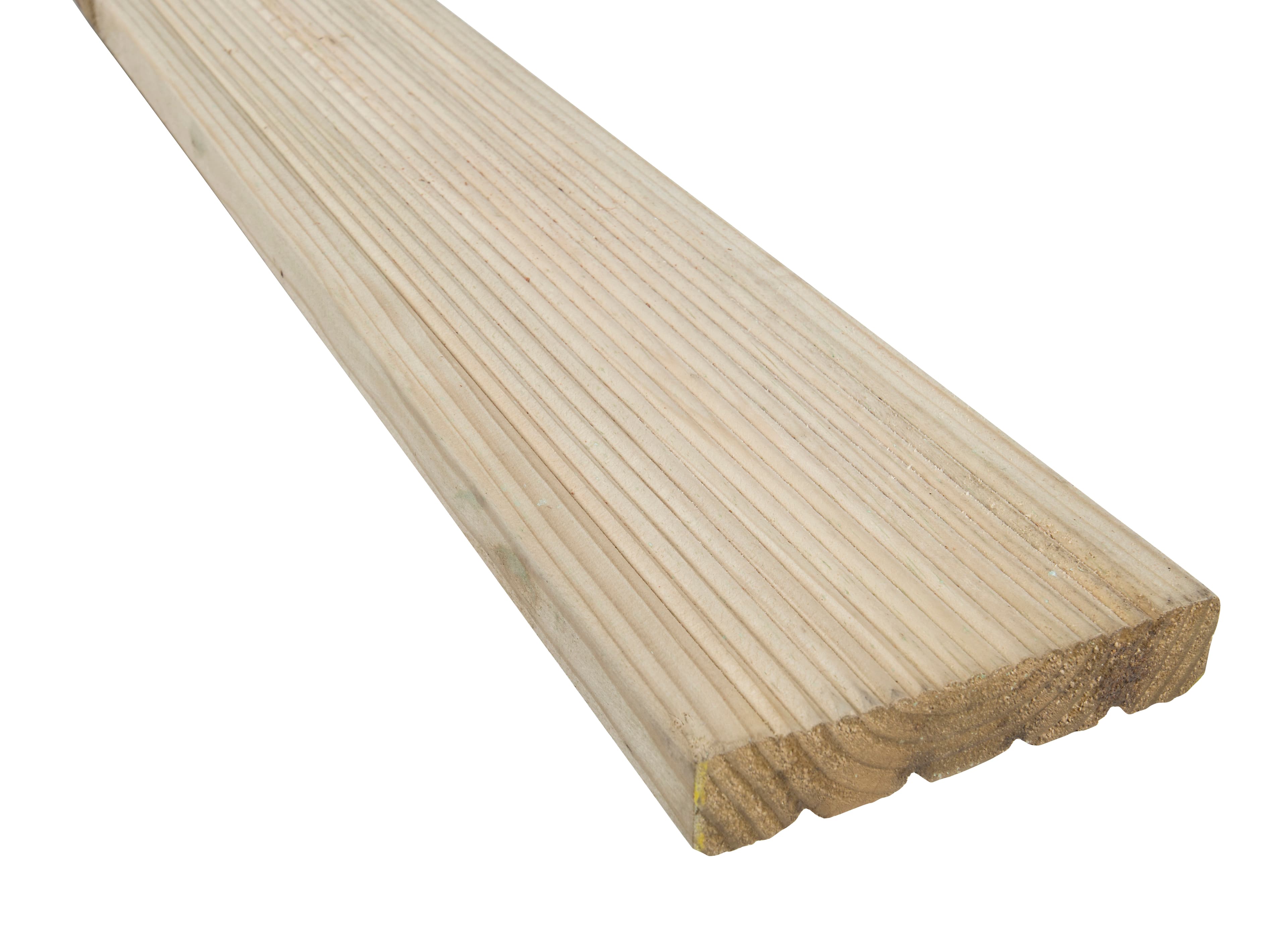 Bsw Timber Green Redwood Treated Decking Board, 29x124mm x 3.6m