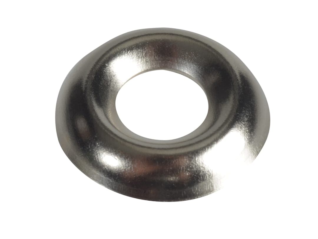 ForgeFix Screw Cup Washers Solid Brass Nickel Plated No.8 Bag 200 200SCW8N