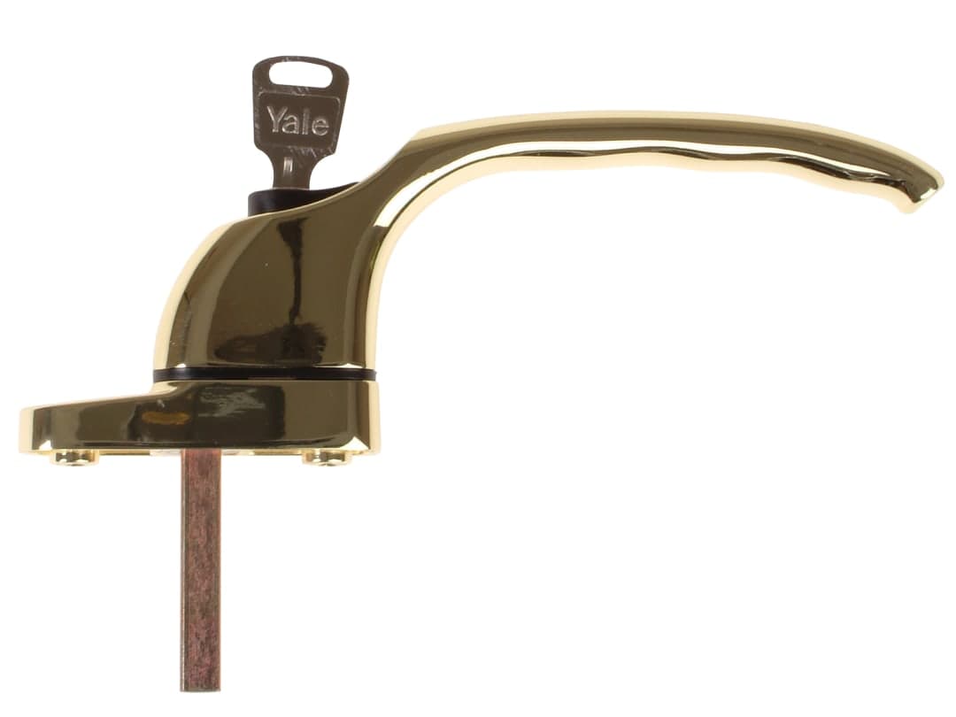 Yale Locks PVCu Window Handle Polished Brass Finish P-YWHLCK40N-PB