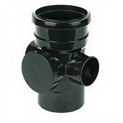 FloPlast Industrial/ Xtraflo Downpipe Single Socket Access Pipe - 110mm Black