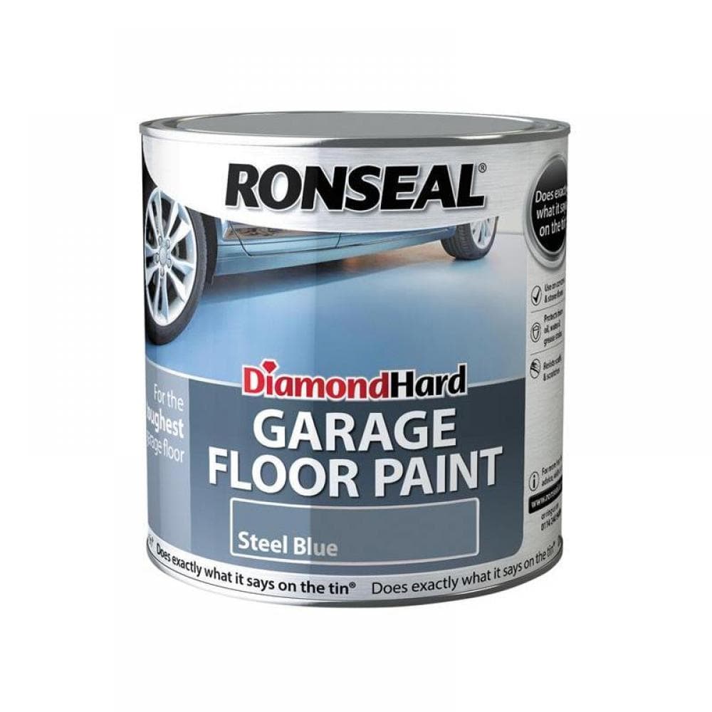 Ronseal 36110 Diamond Hard Garage Floor Paint Steel Blue 2.5 Litre