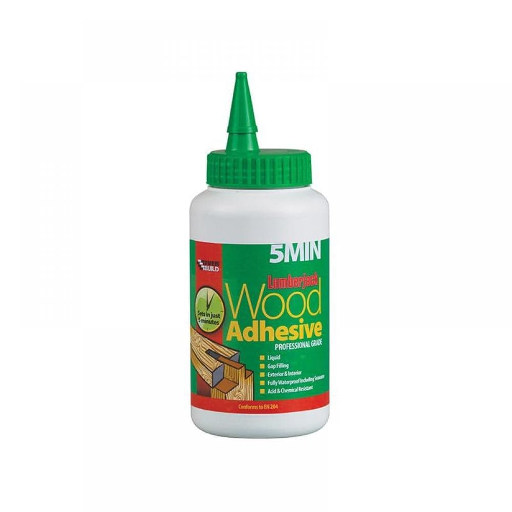Everbuild Sika 484683 Lumberjack 5Min Polyurethane Wood Adhesive Liquid 750G
