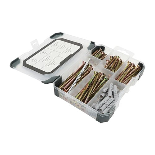 Timco TRAY320 Mixed Tray - Screws Plug & Drill Bit - Yellow 91Pcs Tray 91