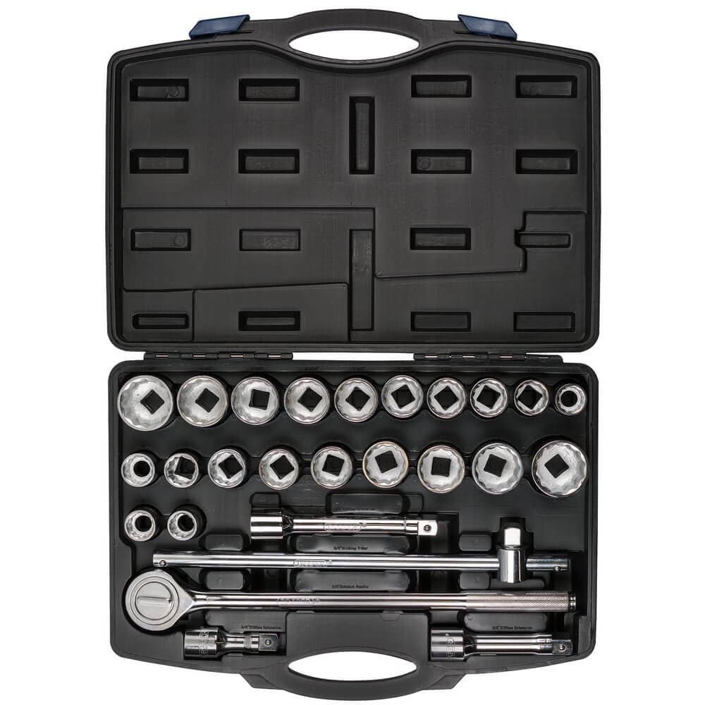 Draper 48329 Combined Mm/Af Socket Set 3/4in Sq. Dr. Black (26 Piece) per set