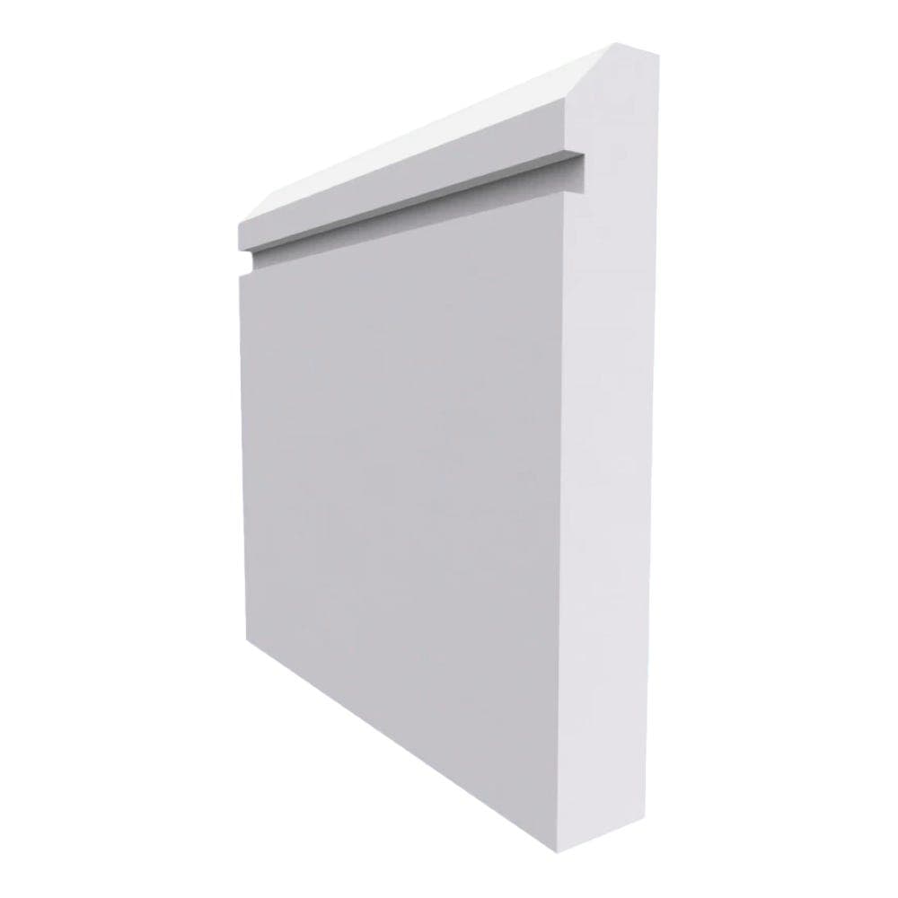 Edge Grooved MDF Skirting Board White Primed 4200mm x 195mm x 18mm