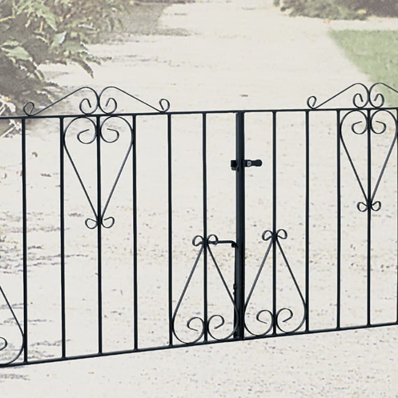 Burbage Iron Craft Classic Metal Double Driveway Gates 2438mm GAP x 914mm High Zinc & Powder CDZP13