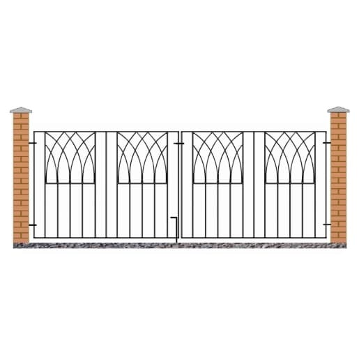 Abbey Double Driveway Metal Gates 2755mm GAP x 812mm High Zinc & Powder ABZP11