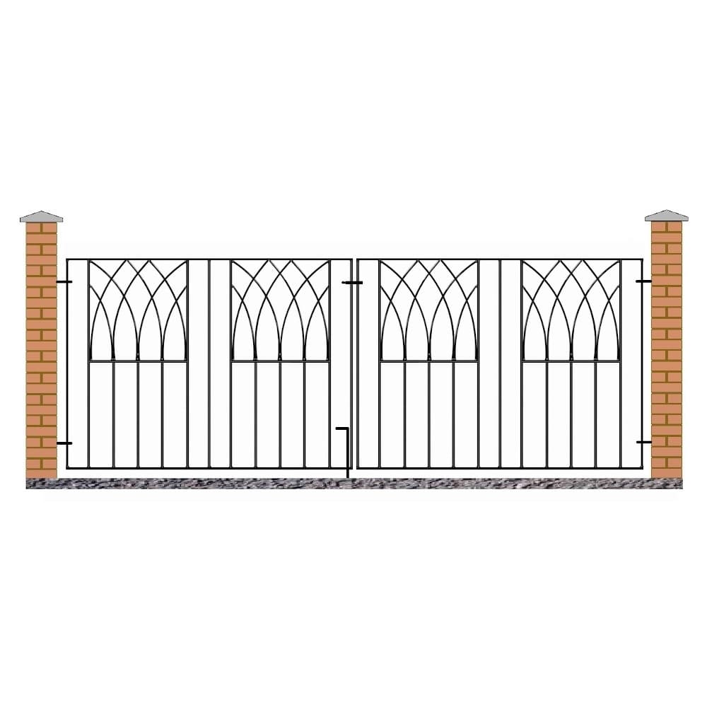 Burbage Iron Craft Abbey Double Driveway Metal Gates 2755mm GAP x 812mm High Zinc & Powder ABZP11