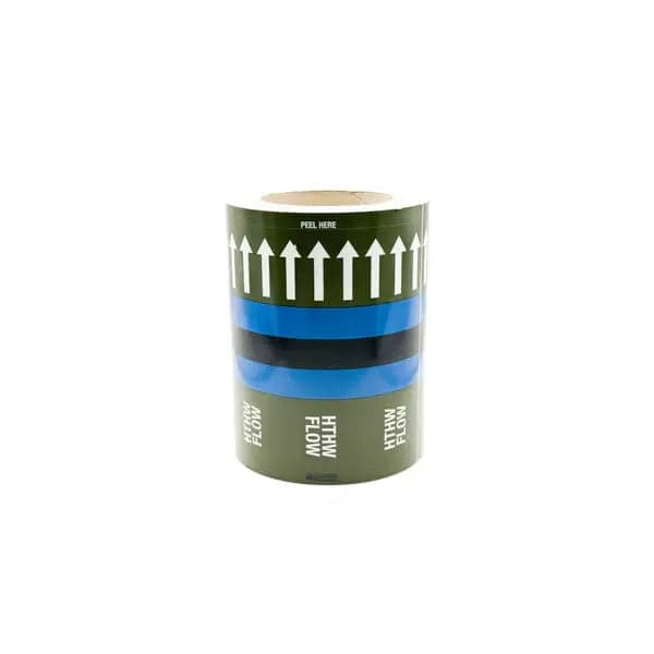 Pipemark 150mm x 33m Pipeline Identification and Flow Direction Self Adhesive Label (Roll) Indoor