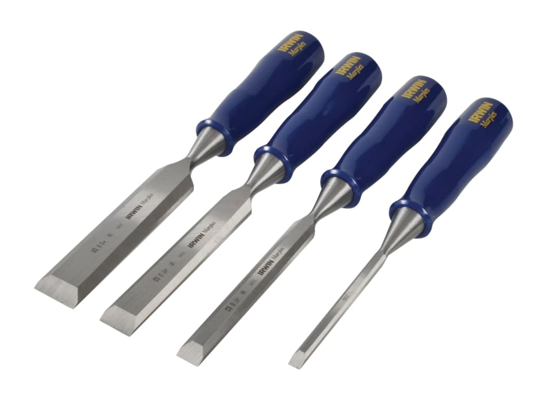 IRWIN® Marples® M444 Bevel Edge Chisel Blue Chip Handle Set, 4 Piece TM444/S4