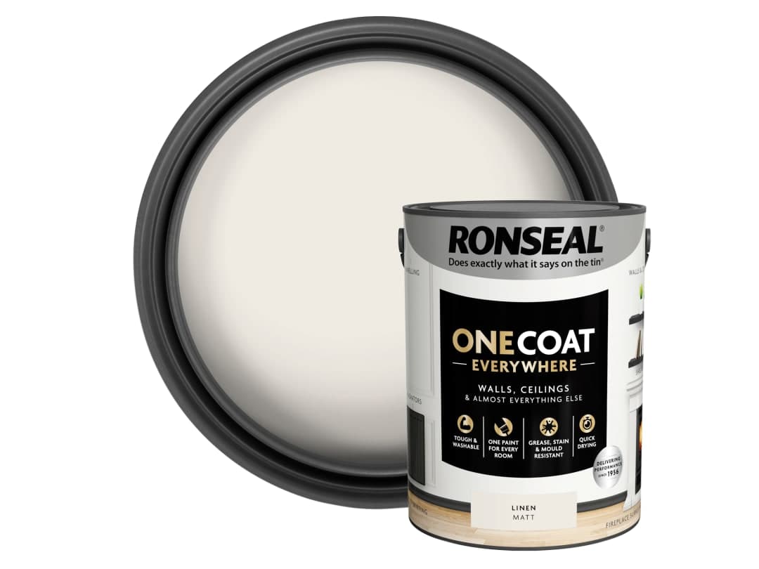 Ronseal One Coat Everywhere Interior Paint Linen Matt 5 litre KCB.7015103.22204.81