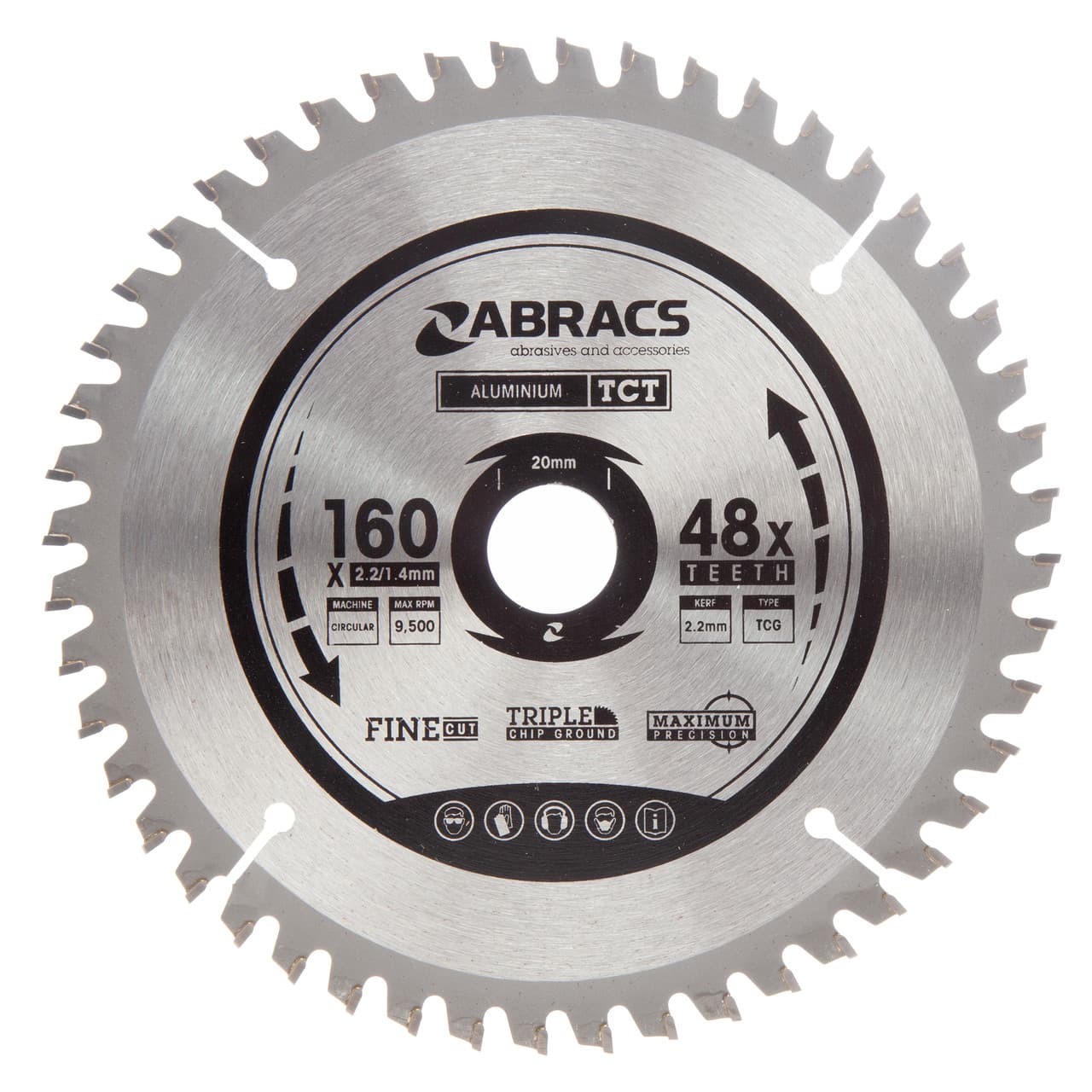 Abracs Tcta16048 Tct Circular Saw Blade For Aluminium 160 X 20Mm X 48T