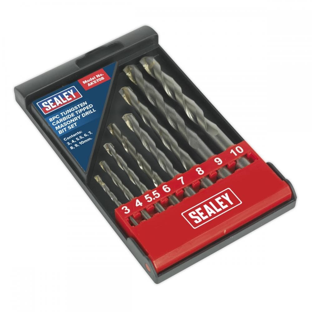 Sealey AK5708 Tungsten Carbide Tipped Masonry Drill Bit Set 8Pc