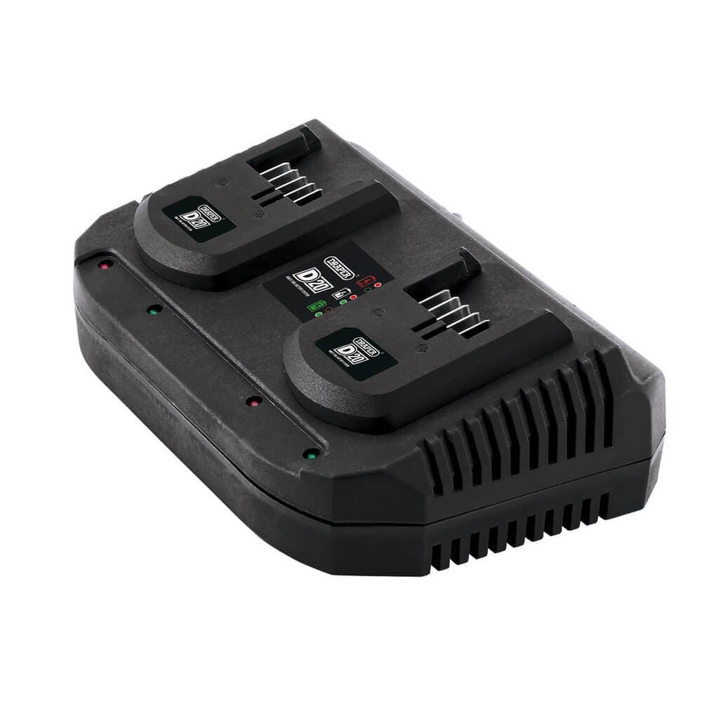 Draper 92239 D20 20V Fast Twin Battery Charger 2 X 3.5A each
