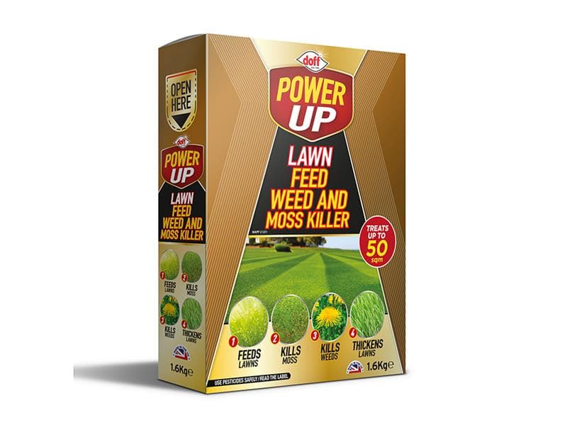 Doff F-LM-A60-DPU Powerup Complete Lawn Feed/Weed/Moss Killer 1.6Kg F-Lm-A60-Dpu