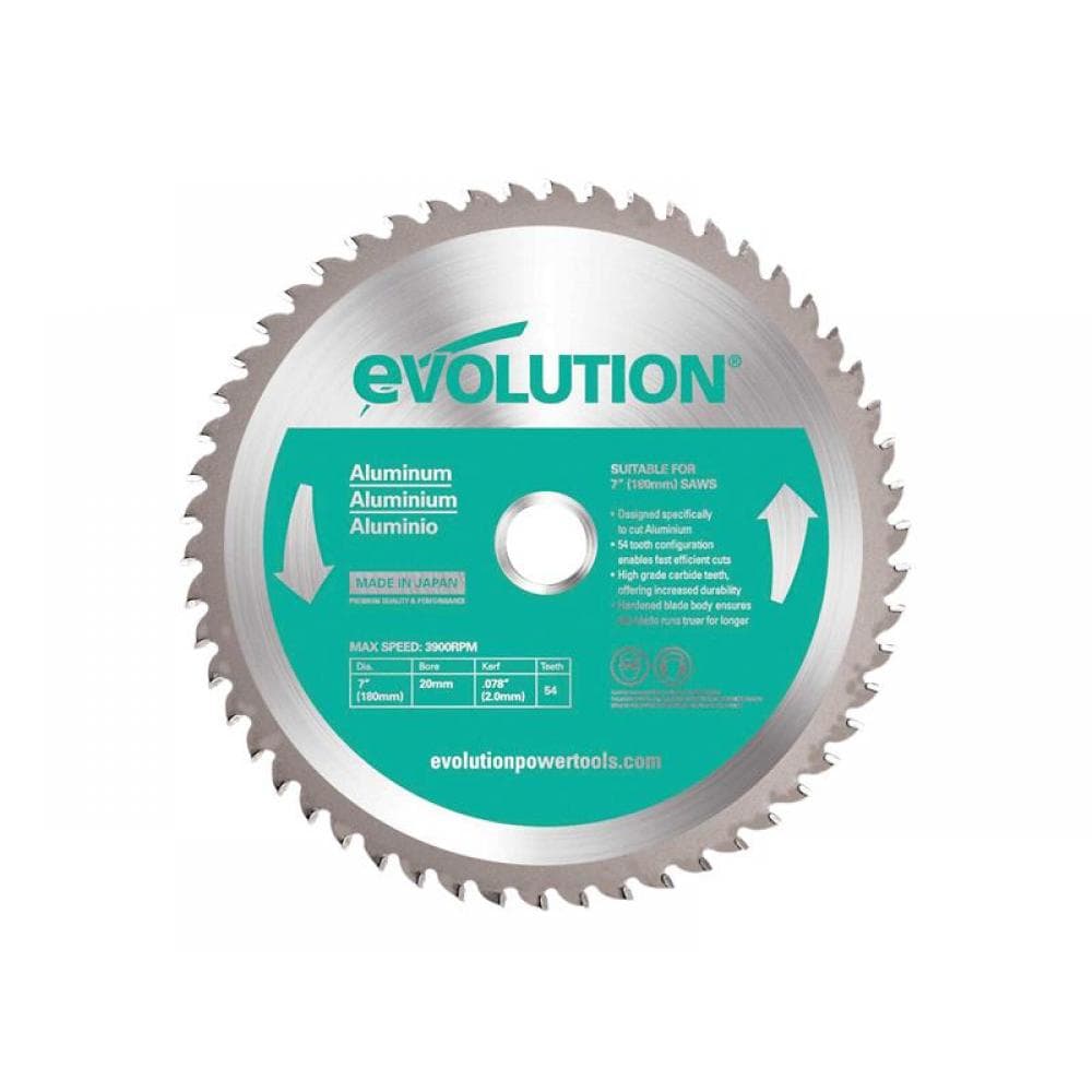 Evolution EVOBLADEAL Aluminium Cutting Circular Saw Blade 180 X 20Mm X 54T