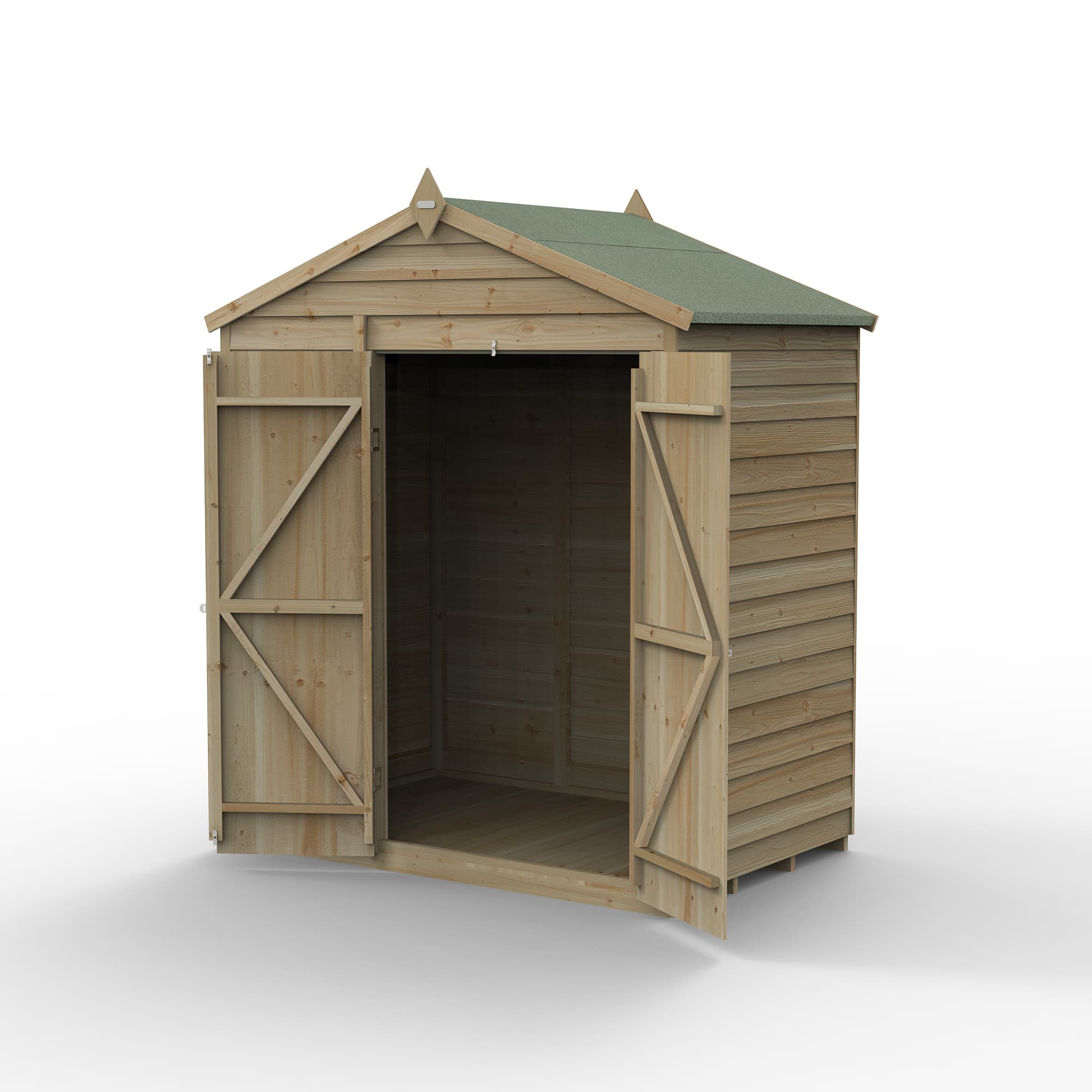 4LIFE Apex Shed 6 x 4 - Double Door - No Window