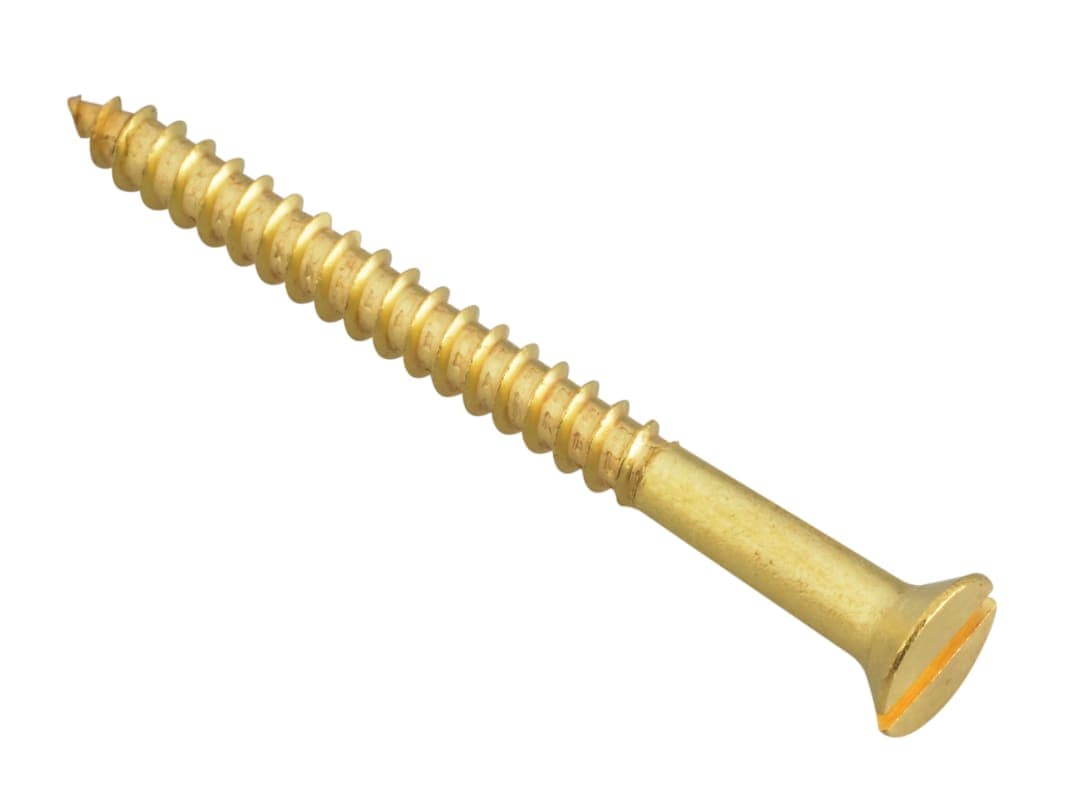 ForgeFix Wood Screw Slotted CSK Brass 2in x 8 ForgePack 8 FPCSK28BR