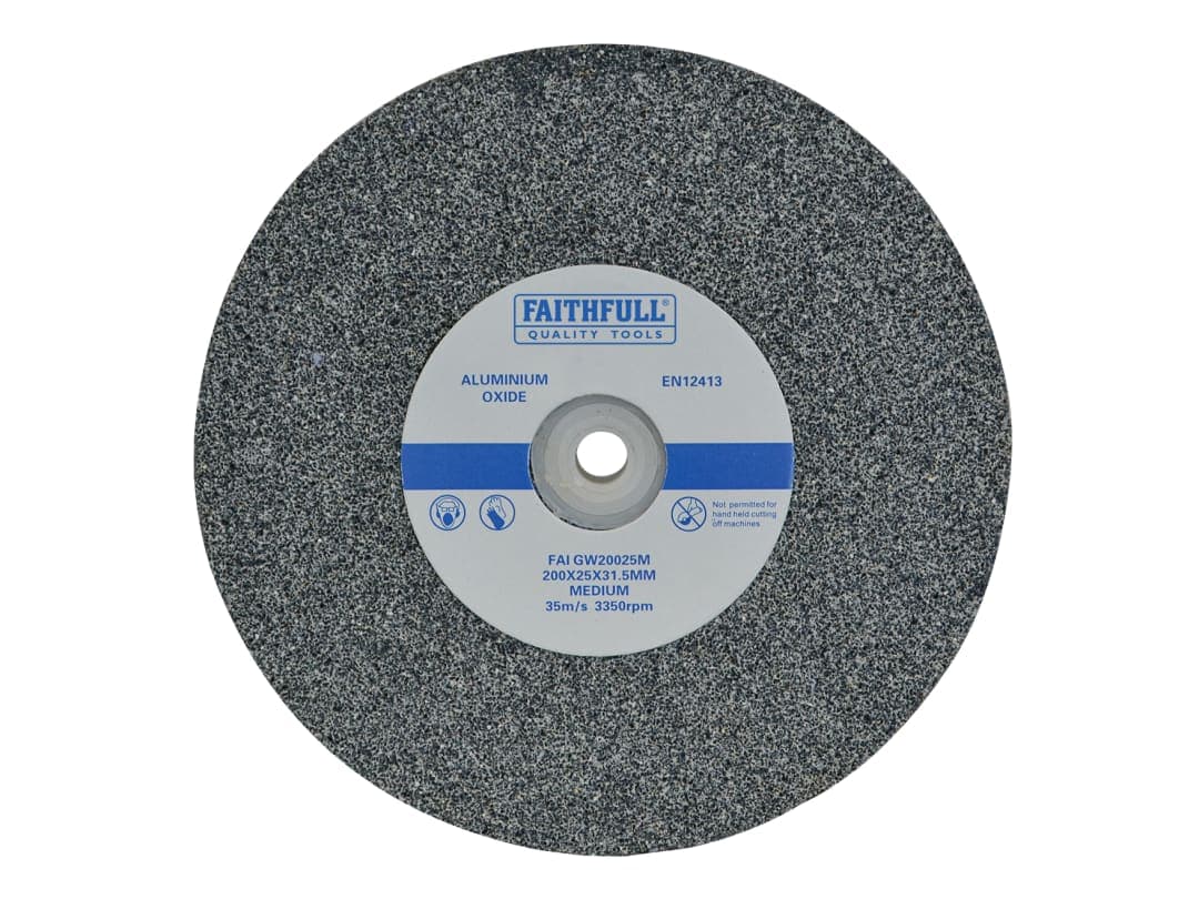 Faithfull General Purpose Grinding Wheel 200 x 25mm Medium Alox FAIGW20025M