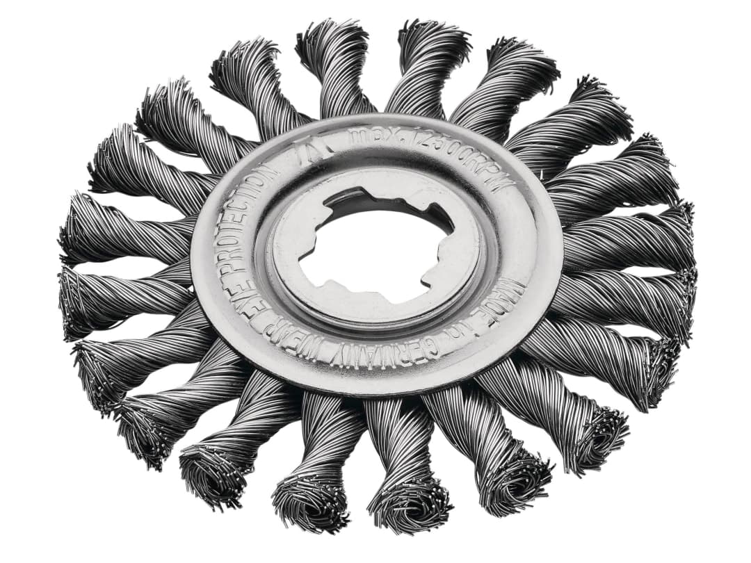 Lessmann X-Lock Steel Knot Wheel Brush 125mm Non Spark 473.21X