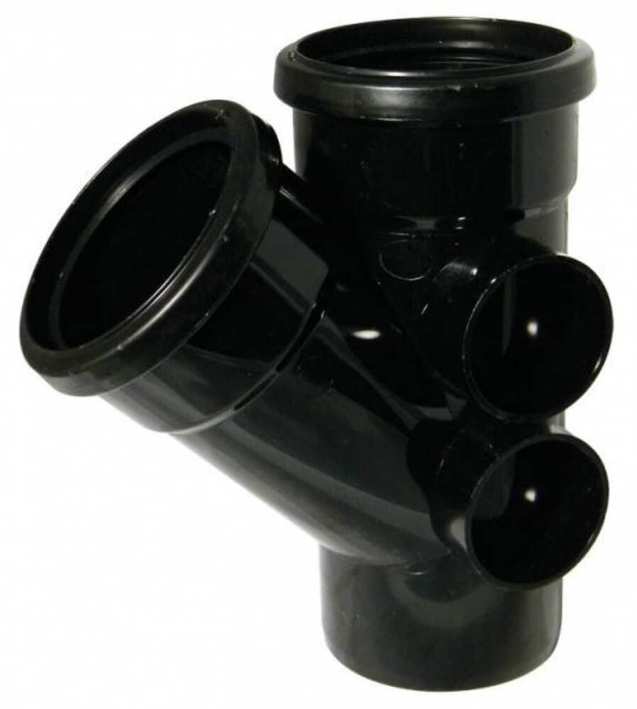 FloPlast Ring Seal Soil Branch - 135 Degree x 110mm Black