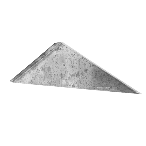 Zinc V Roof Ridge Stop End - 160mm Side