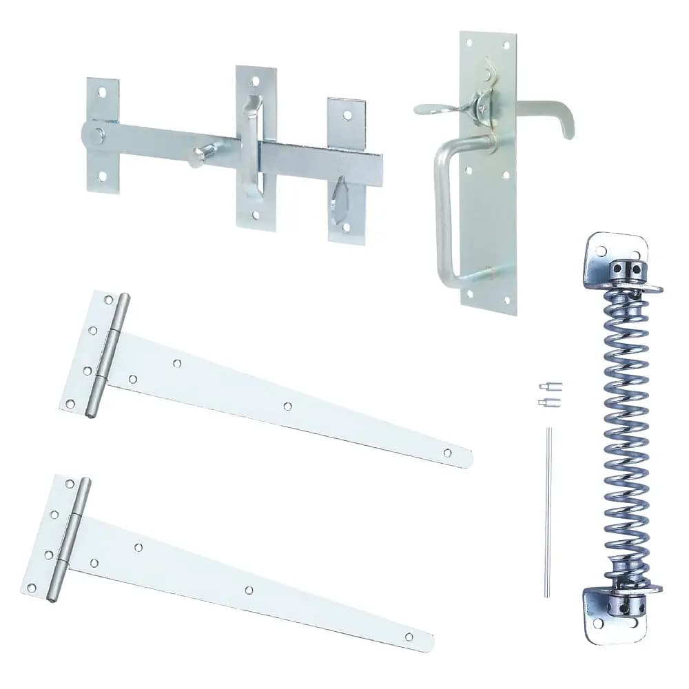 Suffolk Gate Latch Set - Latch/Catch/Hinges/Closer - Zinc Plated - Hardware Solutions