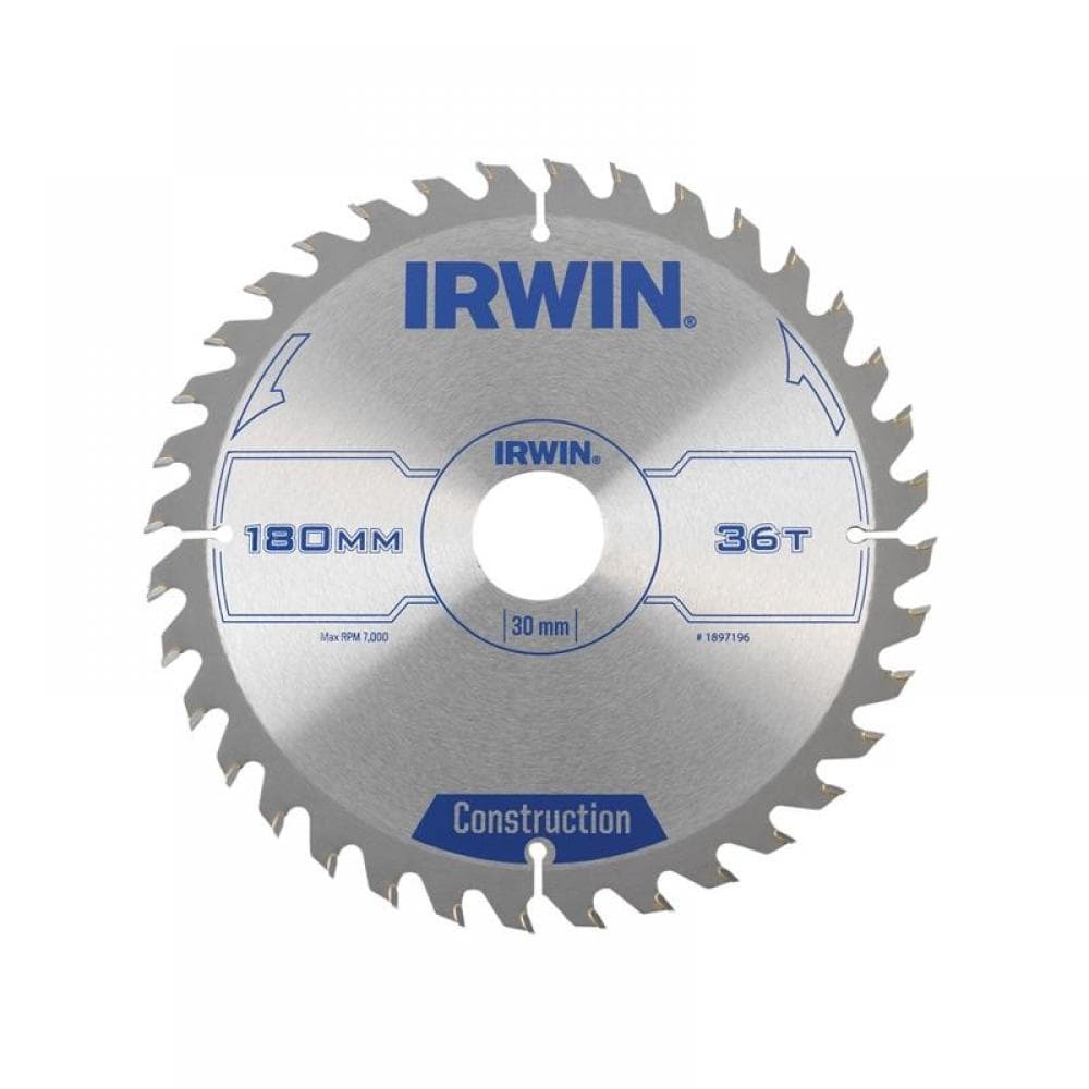 Irwin® 1897196 Construction Circular Saw Blade 180 X 30Mm X 36T Atb