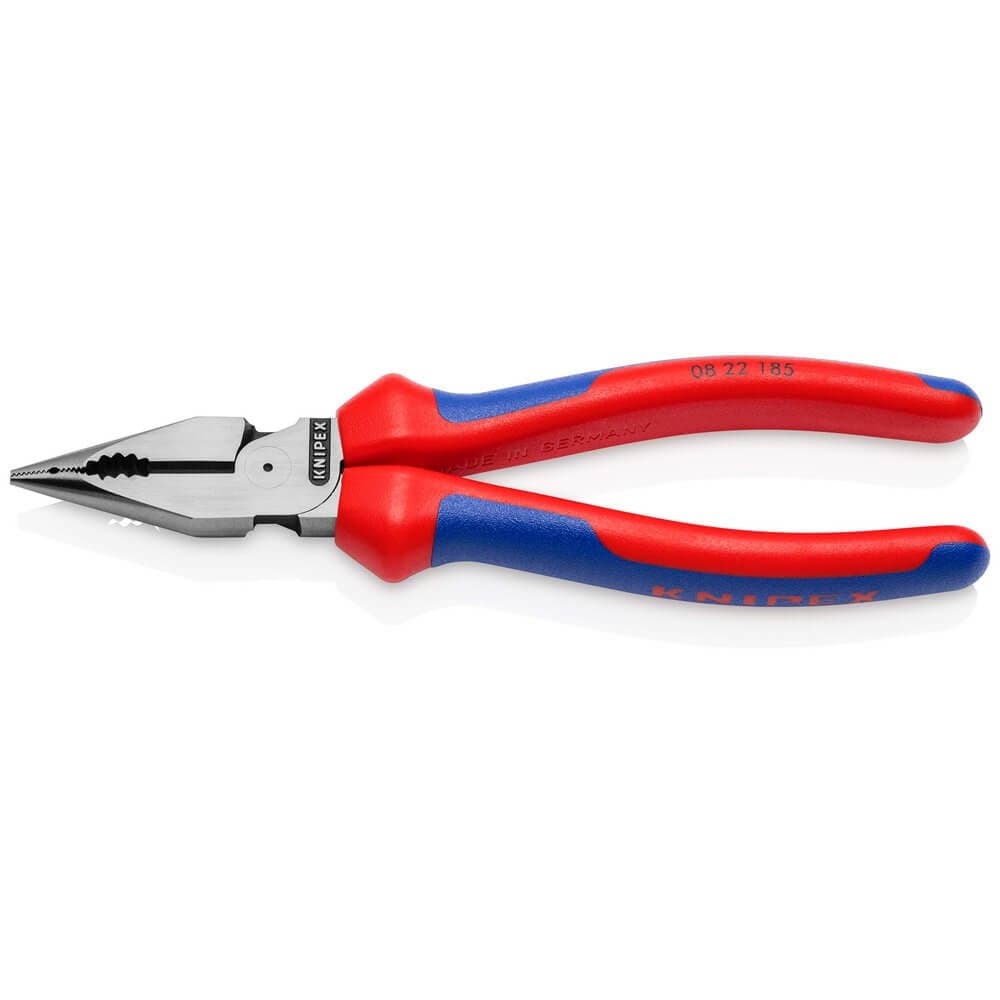 Draper Knipex 08 22 185 Sb Needle-Nose Combination Pliers With Multi-Component Grips Black Atramentized 185Mm each 1 13179