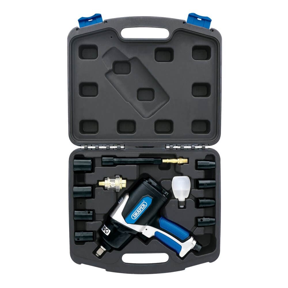 Draper 83985 Air Impact Wrench Kit 1/2in Sq. Dr. (14 Piece) per kit