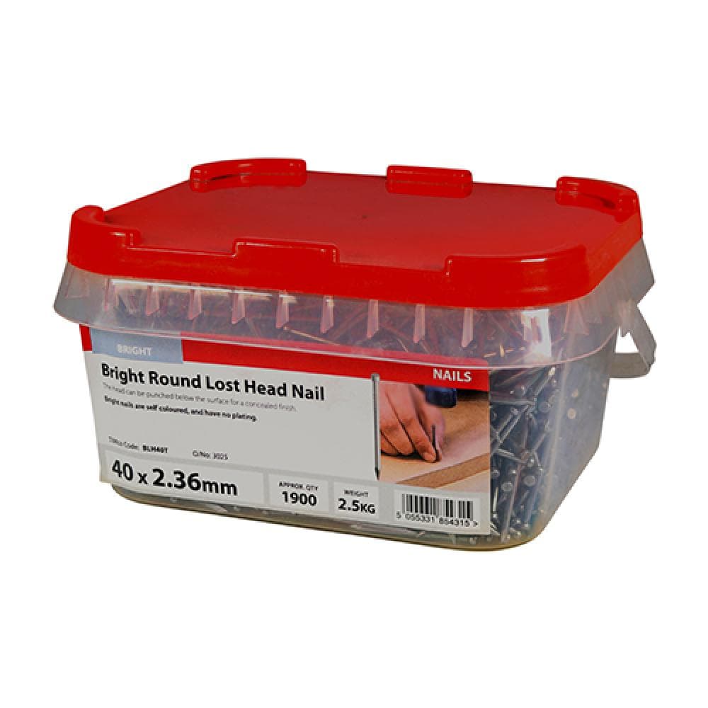 Timco BLH40T Round Lost Head Nails - Bright 40 X 2.36