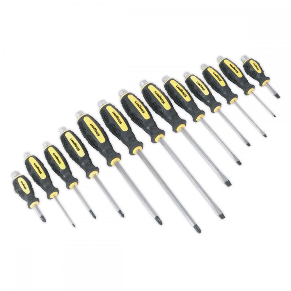 Sealey S0754 Screwdriver Set 13Pc Hammer-Thru