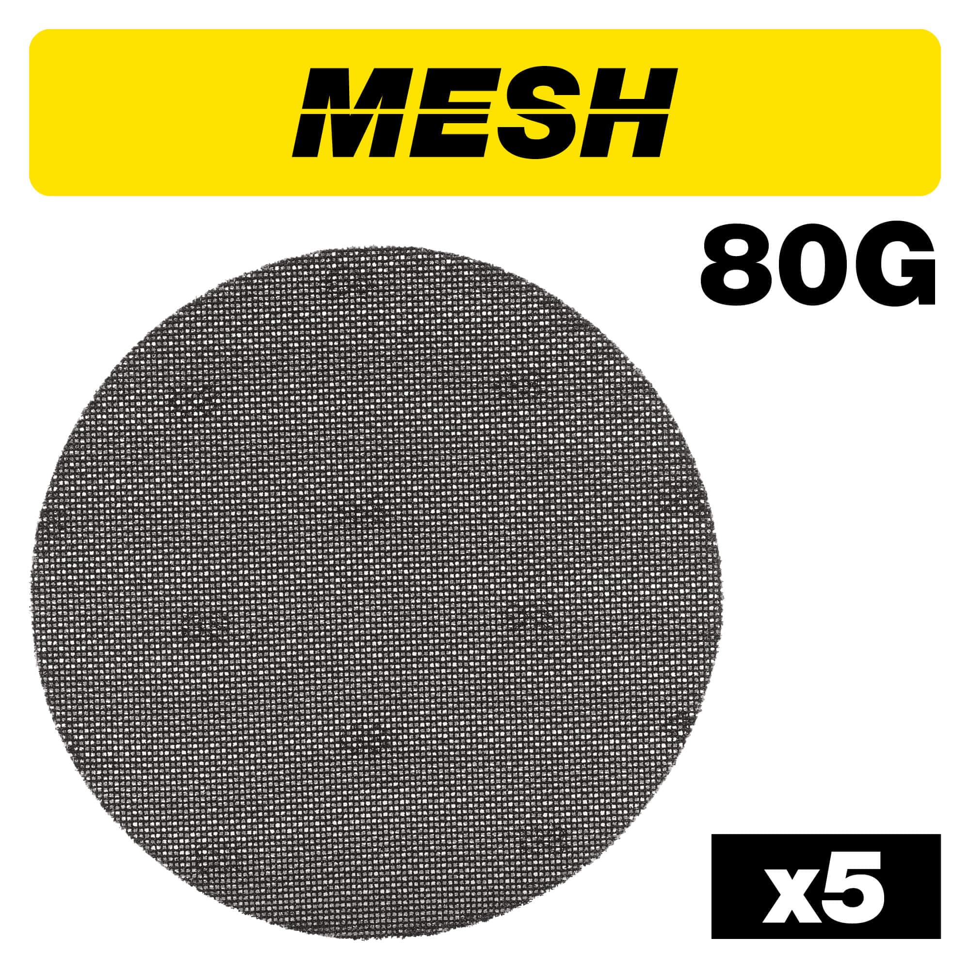Trend Mesh Random Orbital Sanding Disc 5Pc 225Mm 80 Grit Pk 1 AB/225/80M