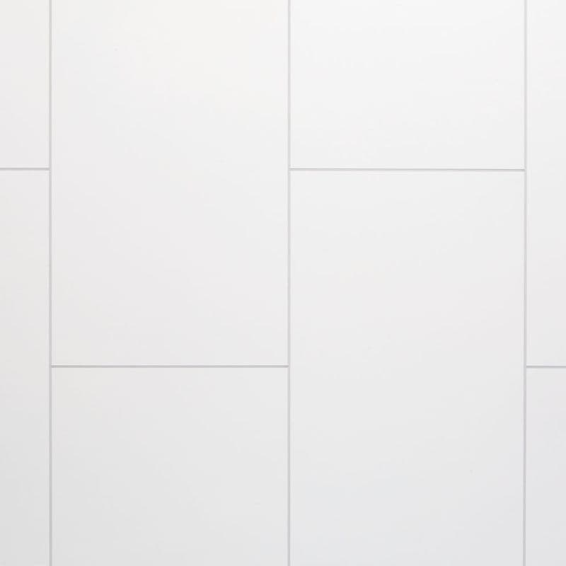 Bathroom Wall Panel - 1000mm x 2400mm x 10mm Grout Line Large White Tile