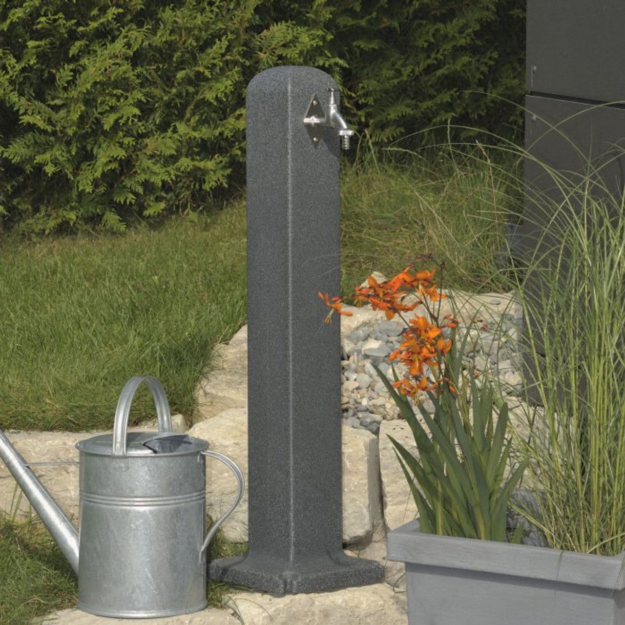 3P Technik Original Garden Watering Post in Charcoal Grey Original Organics