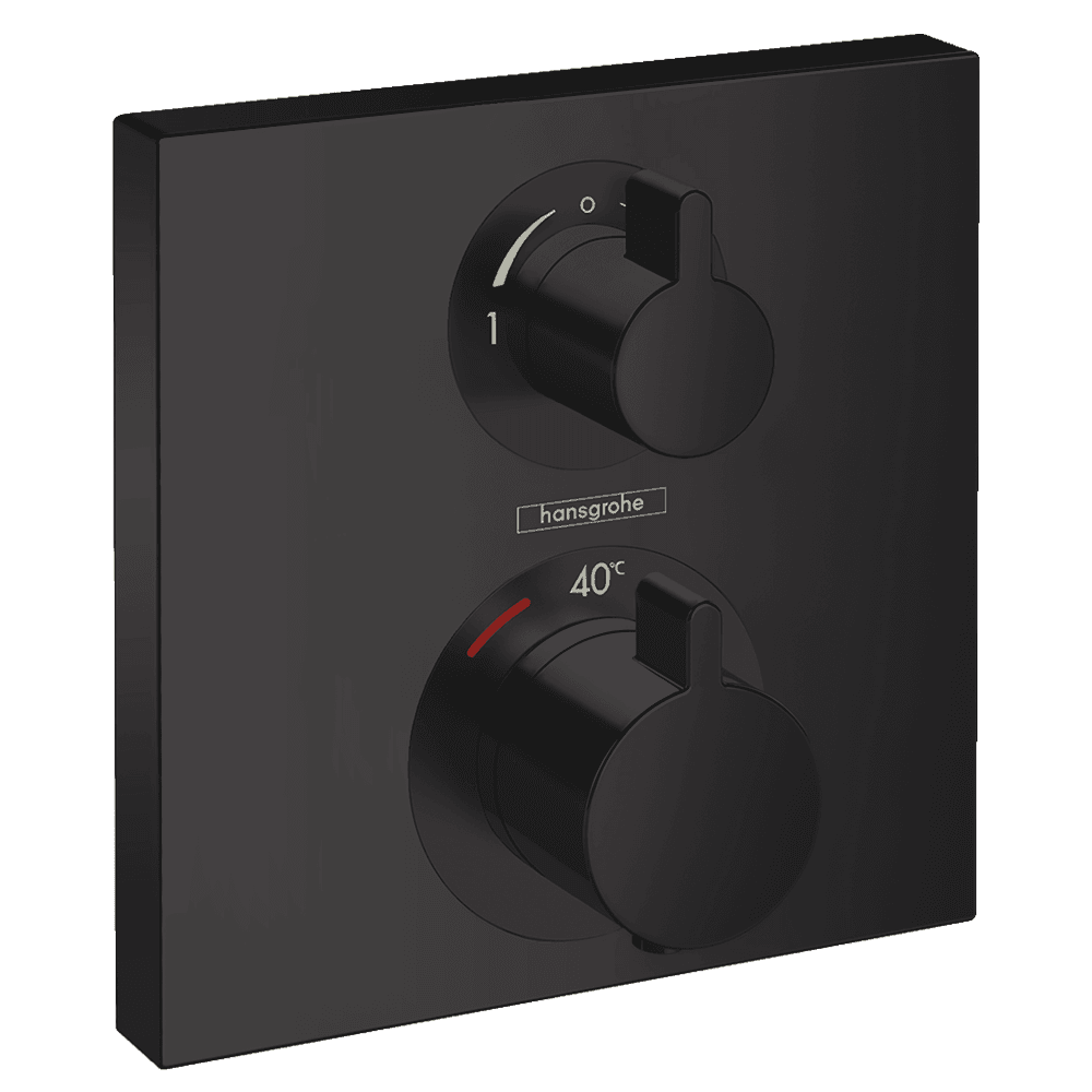 Hansgrohe Ecostat Square Thermostatic Mixer for Concealed Installation for 2 Outlets Matt Black 15714670