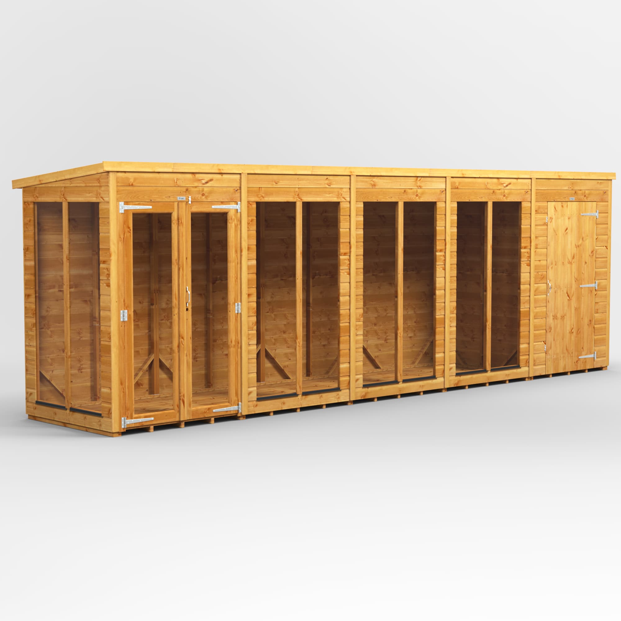 Powersheds 20 x 4 Power Pent Summerhouse With 4ft Side Store