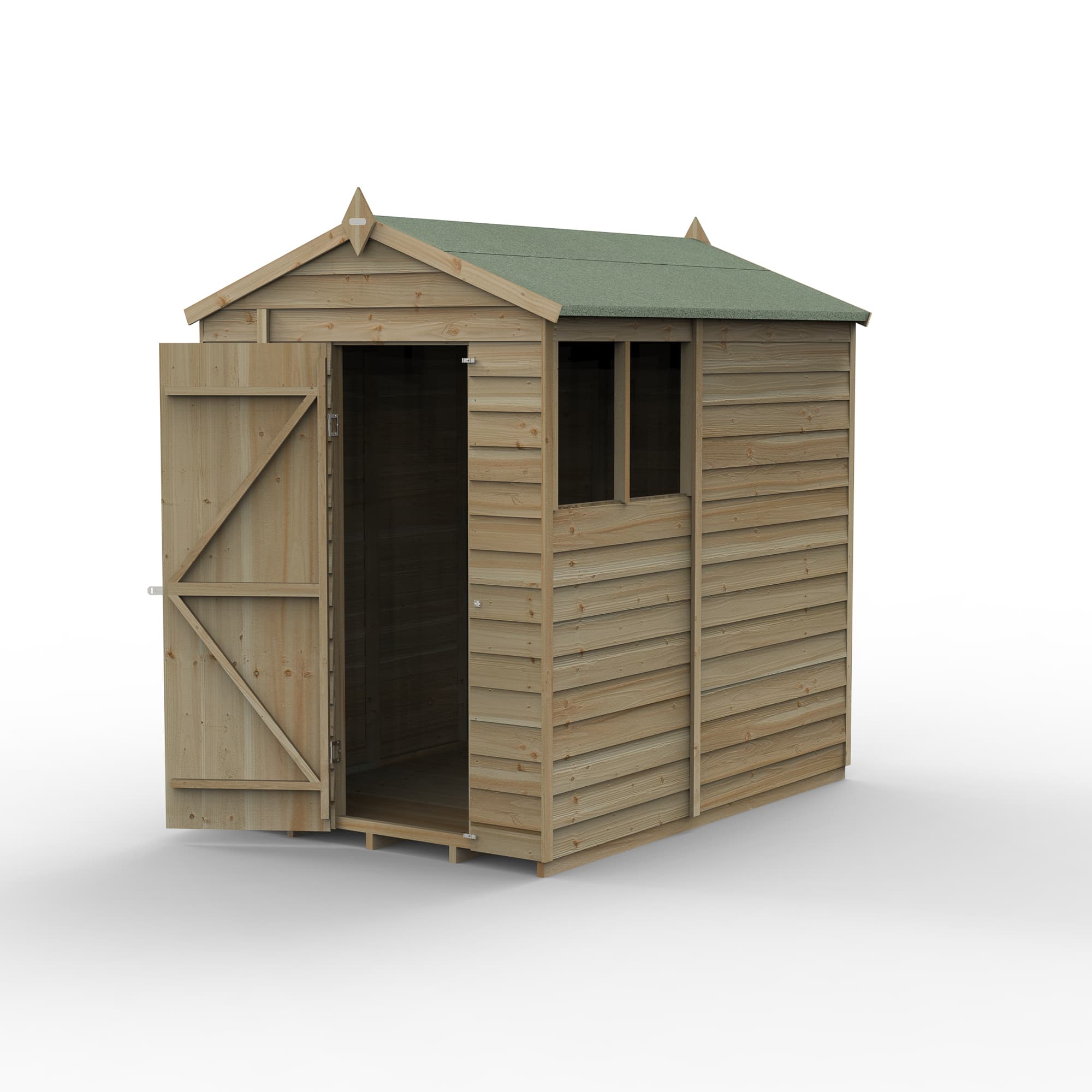 Forest Garden 4LIFE Apex Shed 5 x 7 - Single Door - 2 Window