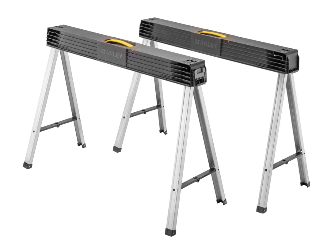 STANLEY® Hand Tools Folding Metal Leg Sawhorses (Twin Pack) 1-97-475