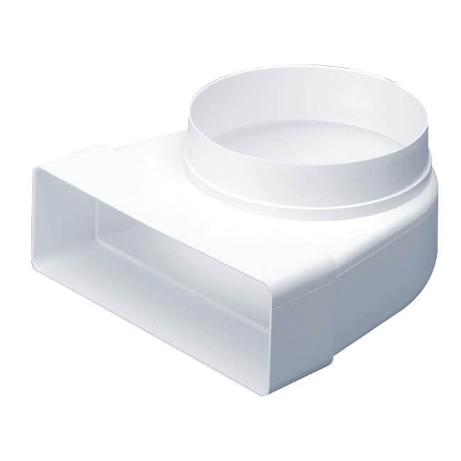 Monsoon Rectangular Ventilation Duct Elbow with 125mm Spigot - 204mm x 60mm
