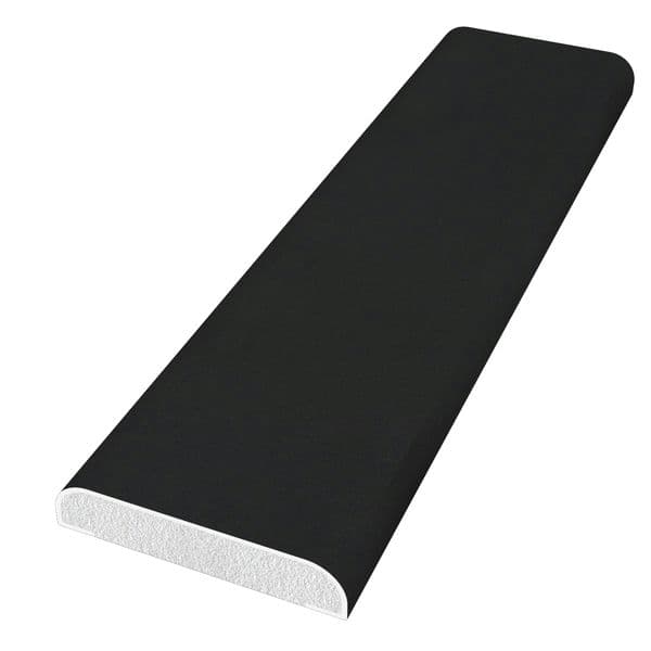 PVC D Section Trim - 28mm x 5mtr Black Smooth