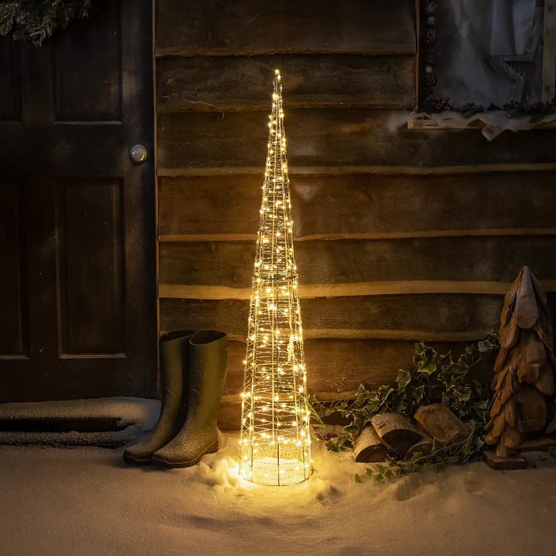Metal Cone Led Outdoor Light – White