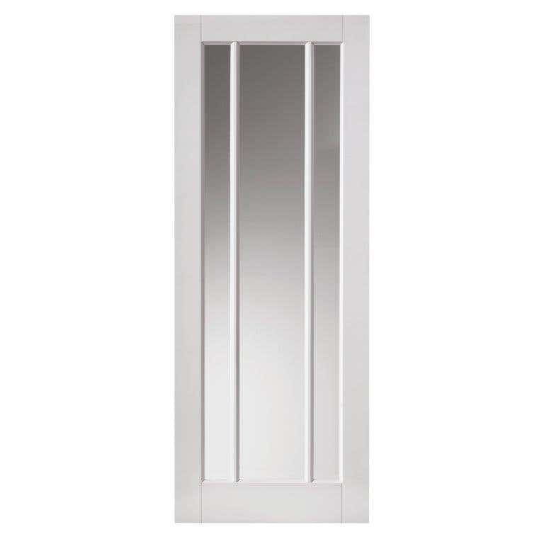 Trinidad Classic Style White Primed Internal Door With Clear Glass Centre Panel And Decorative Muntins - 35 x 1981 x 686mm