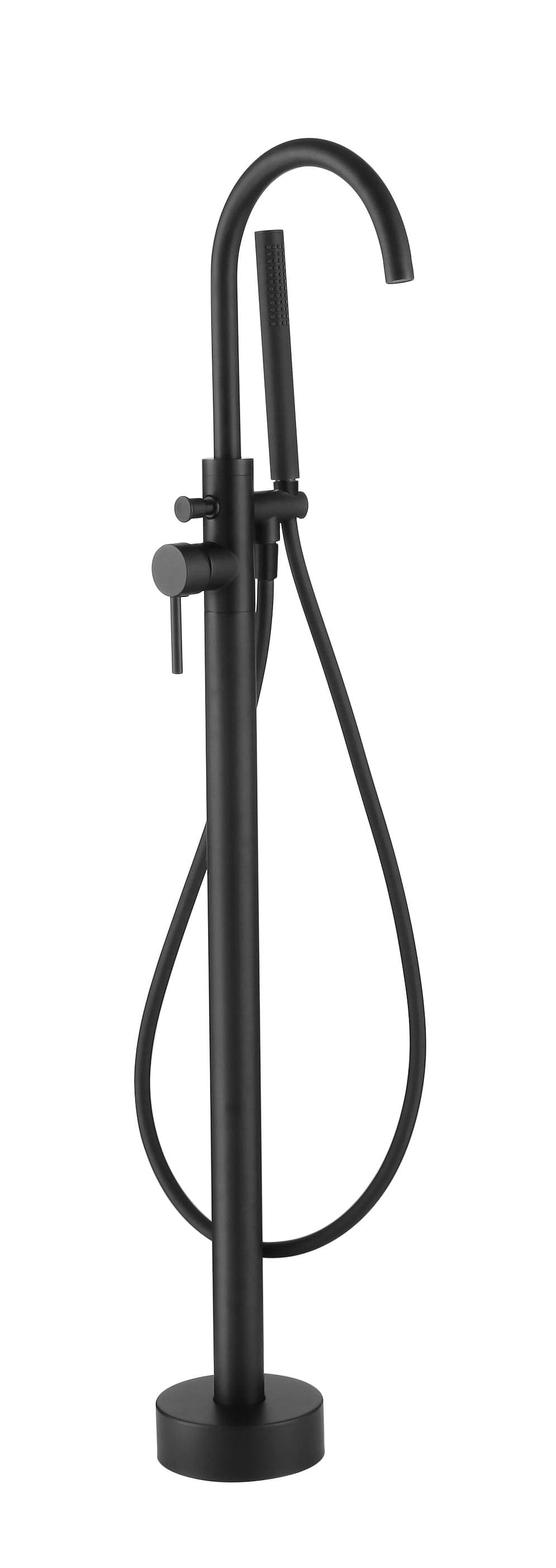 Scylla Round Freestanding Bath/Shower Mixer - incl. Shower Kit - Matte Black