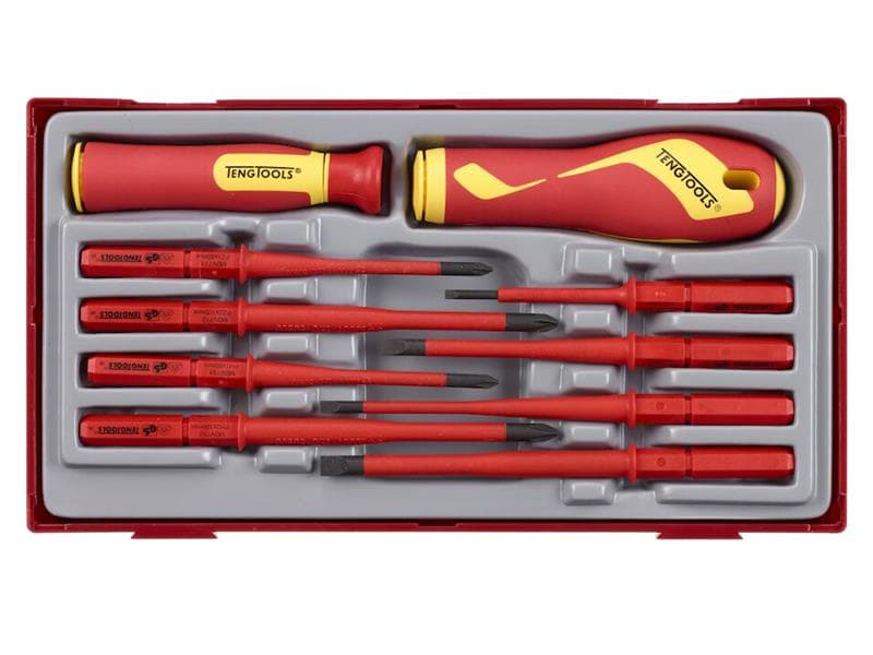 Teng TTV710N Insulated Interchangeable Blade Screwdriver Set 10 Piece