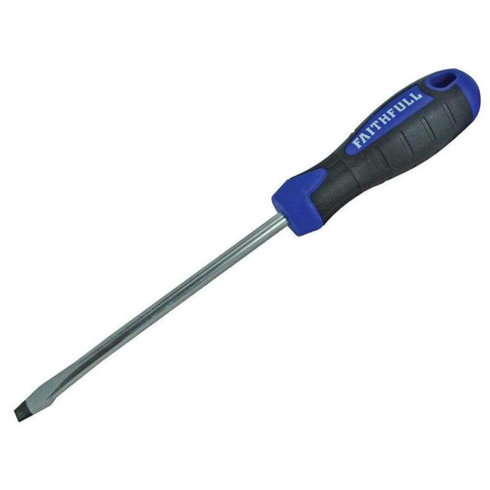 Faithfull Soft Grip Screwdriver Flared Slotted Tip 8.0 X 150Mm