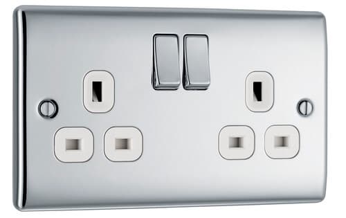 Screwless Flatplate Brushed Steel Double Blank Plate FBS95-01
