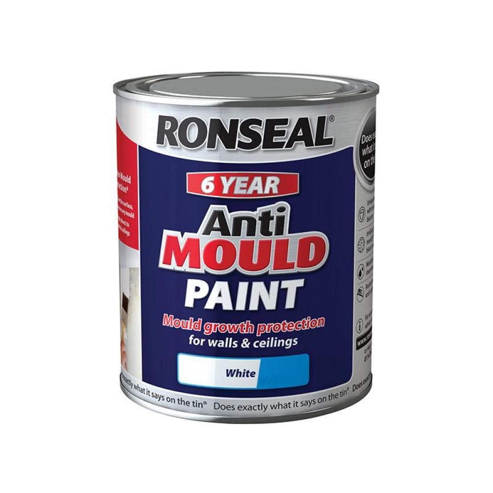Ronseal 36623 6 Year Anti Mould Paint White Matt 750Ml