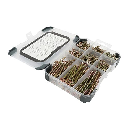 Timco TRAY360 Mixed Tray - Woodscrews - Yellow 340Pcs Tray 340